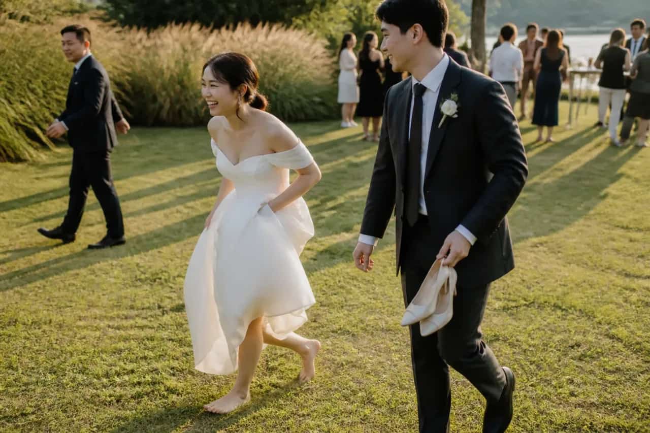 웃음과 햇살을 자연스럽게 모아요 — 웨딩사진 5